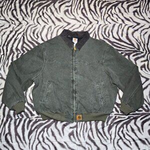 Carhartt J14 MOS moss green Santa Fe bomber jacket size mens XXL vintage quilted